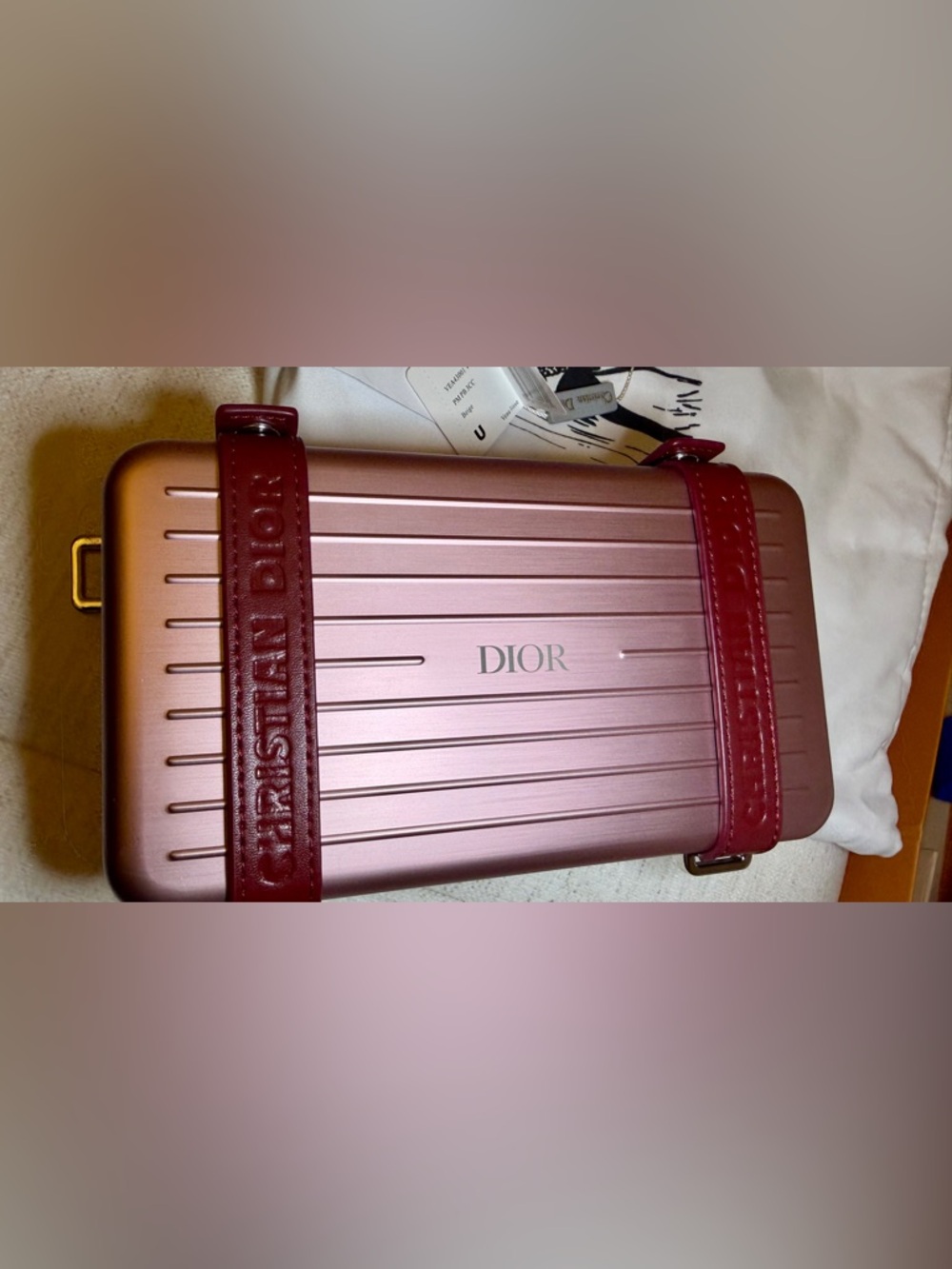 D.I.O.R Rimowa Metallic Blue Bag Wallet with Strap - Picture 7 of 11